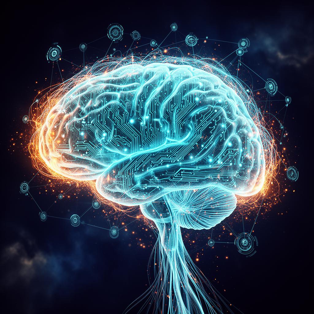 Cérebro neural com circuitos de Inteligência Artificial