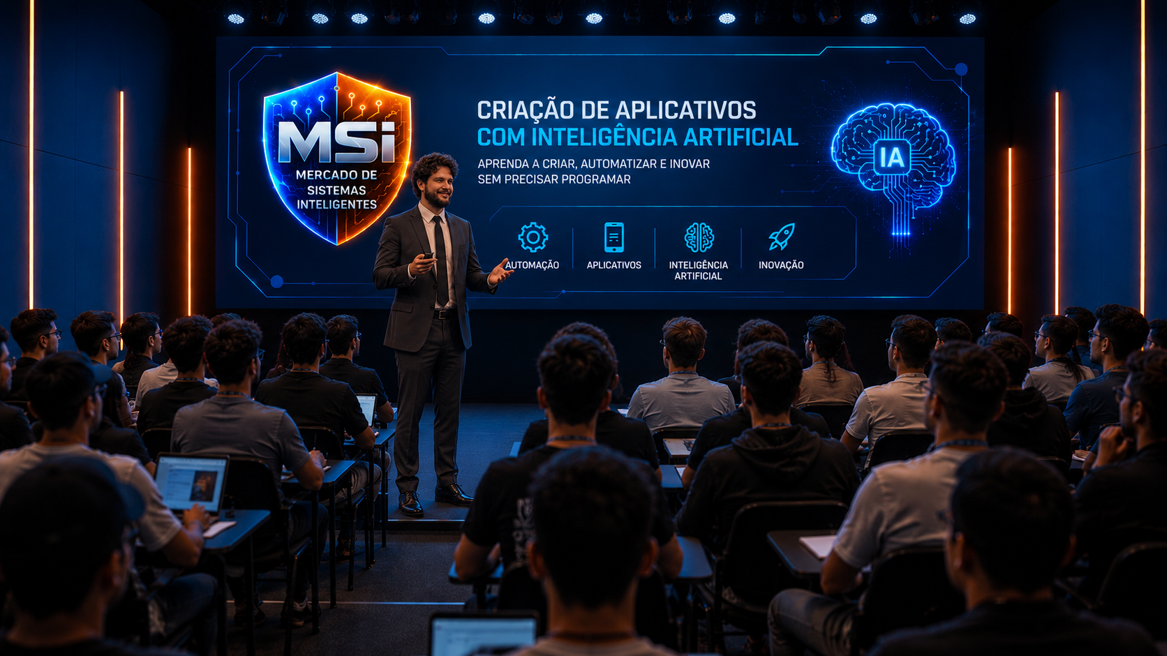 Palestra MSI Aplicativos sobre Criação de Aplicativos com Inteligência Artificial